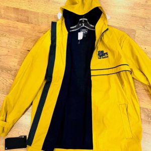 Full Zip Raincoat with Hood in Yellow
